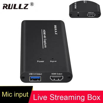 

4K USB 3.0 HDMI Video Capture Card TV SHOWs PS4 XBOX Phone Game Record to Computer 1080P Video Conference PC Live Streaming Box