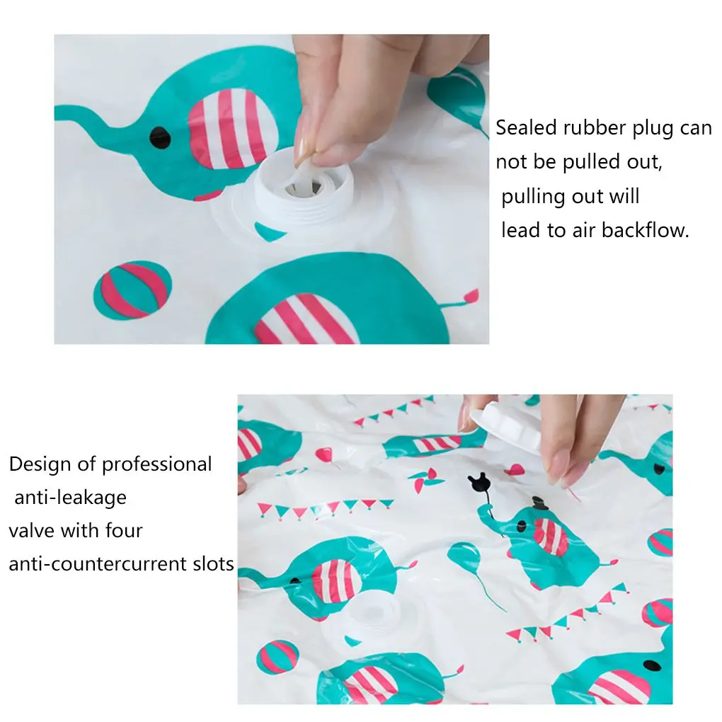 11pcs Vacuum Bag Printed Space Saver Vacuum Compression Bag Quilt Organizer with Pump for Travel Home