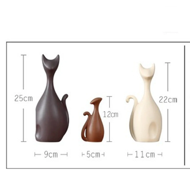 Керамическая семья из трех четырех котов VILEAD фигурки скандинавских животных