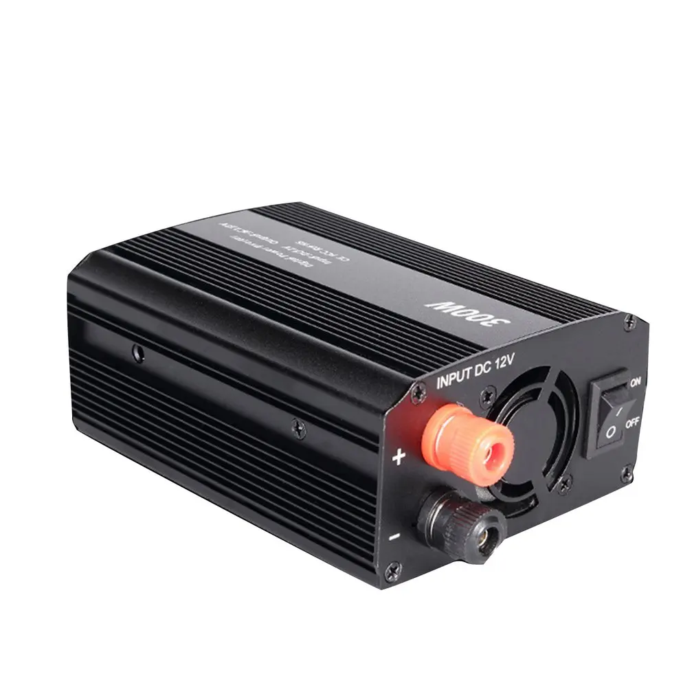 Компактный размер 300W 12 V-110 V Автомобильный Инвертор адаптер зарядное устройство Универсальный преобразователь напряжения переключатель питания - Цвет: Черный