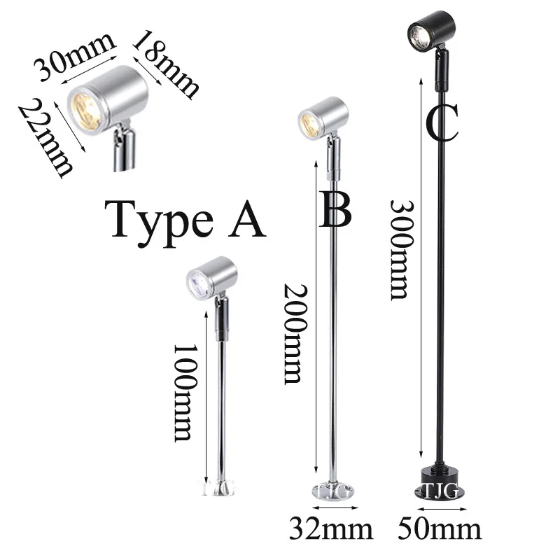 Led Showcase Light 1W 3W AC85-265V Adjustable spotlights Exhibition DC12V Led Mini Jewelry Display Light For Diamond Store 2