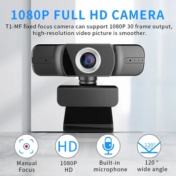 

HD Web Camera 1080P Webcam CMOS 5 Mega Pixels Camera With Built-in HD Microphone 1920 x 1080p Manual Focus Webcams USB Web Cam