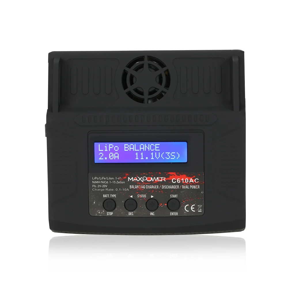 

C610AC 10A 100W AC DC Dual Power Rapid Balance Charger Discharger for LiPo LiFe Lilo NiMH NiCd Pd Batteries