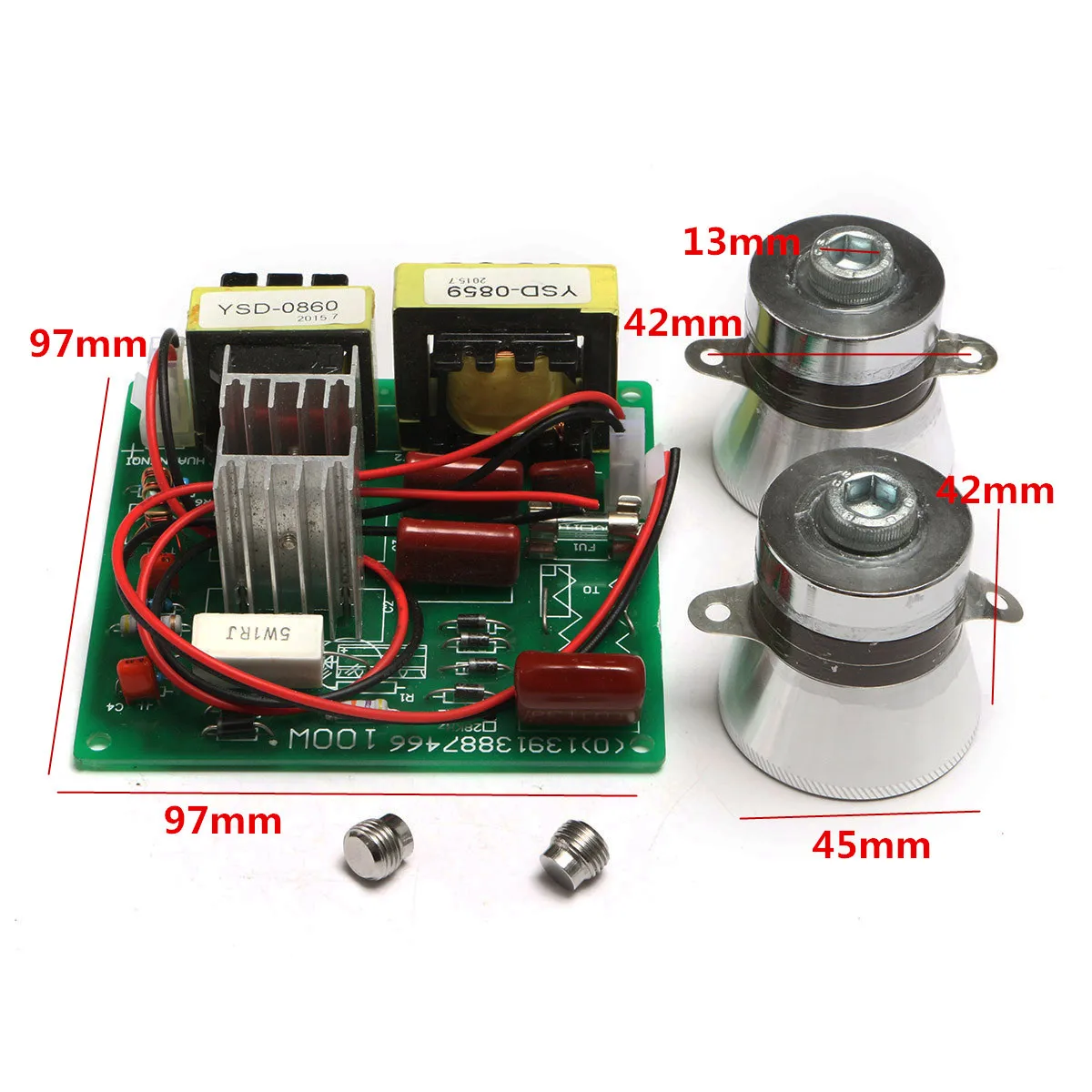 

100W 220V Ultrasonic Cleaner Including Matching Transducers Small Drive Board