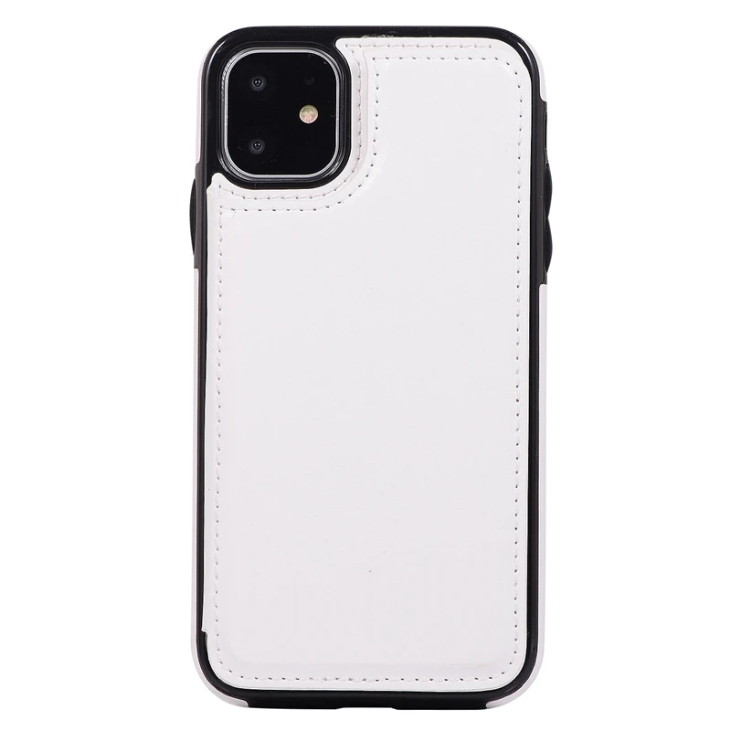 Для IPhone PU кожаный чехол-кошелек с отделением для кредитных карт чехол с поддержкой задней крышки-5,8 дюймов белый