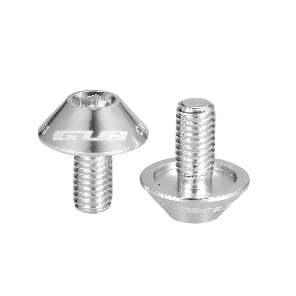 GUB 1 Pair Bike Bottle Cage Screws M5x12mm Lightweight Aluminum Alloy Bottle Holder Bolt for MTB Bike Bicycle Water Bottle Rack - Цвет: Titanium