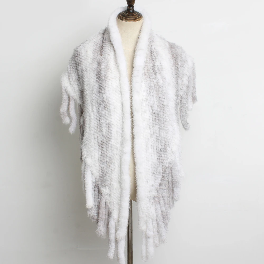 Winter Women100% Genuine Real Mink Fur Shawl Scarf Lady Natural Soft Mink Fur Scarves Fashion Warm Real Mink Fur Shawls