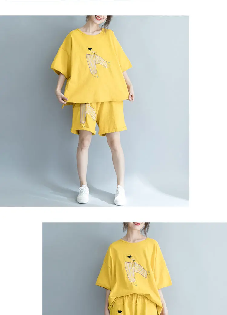 Summer 2 Two Piece Set Tracksuit Women Clothes Short-Sleeve Oversized T-Shirt Top and Shorts Suit Female Casual Loose Outfits blazer and pants set