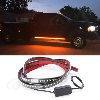 

48'' LED Strip Parking Light White Daytime Running Light (DRL) Universal Car Door Light Amber Turn Signal Lights Stripes
