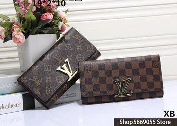 

Luxury Louis Vuitton LV- Women Wallets Fashion Long Leather Top Quality Card Holder Classic Female Purse Brand Wallet L42