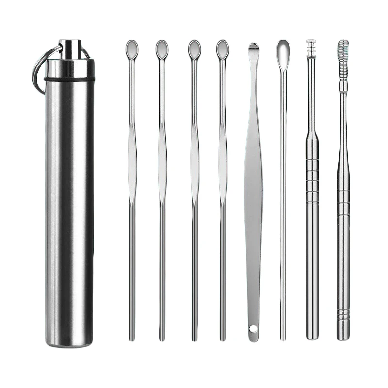 Description Picture 5 of item8pcs Ear Picking Tool Set Earwax Collector Stainless Steel Ear Wax Removal Curette Ear Spoon Cleaner Ear Cleaning Spoon Care