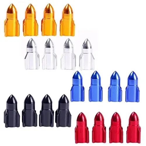 

80% HOT SALESï¼ï¼ï¼4Pcs Auto Car Bike Aluminum Alloy Rocket Shape Tire Tyre Valve Wheel Stem Cap