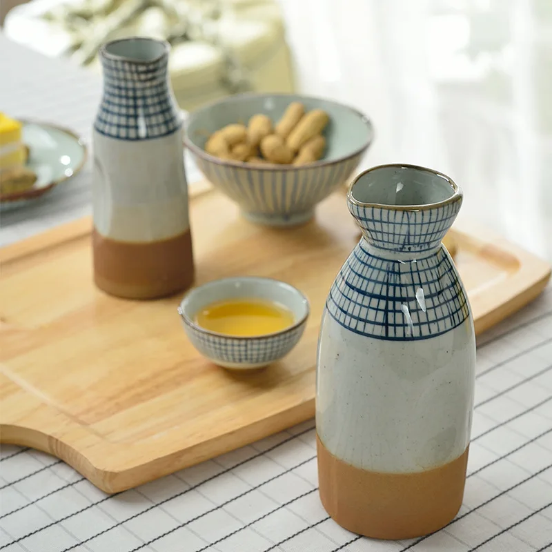 Простая японская керамическая чашка для чая Керамическая сетка с ручной