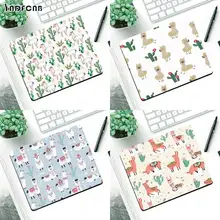 Kawaii Cute Llama Alpaca pattern Design Pattern Game mousepad Small Pads Rubber Mouse Mat MousePad Desk Gaming Mousepad Cup Mat