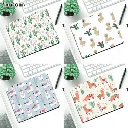 Petit tapis de souris Kawaii en caoutchouc motif Llama alpaga, accessoire de jeu pour bureau 