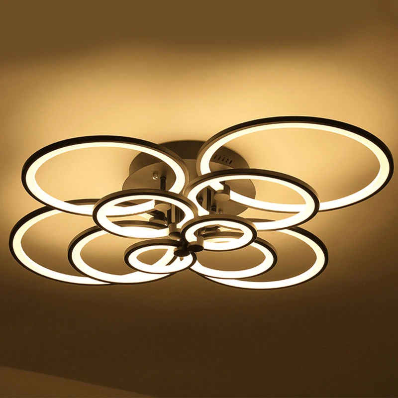 

New led Pendant Lights White&Black Modern LED Pendant Lamp with remote control acrylic light For Living Room Bedroom Dining room