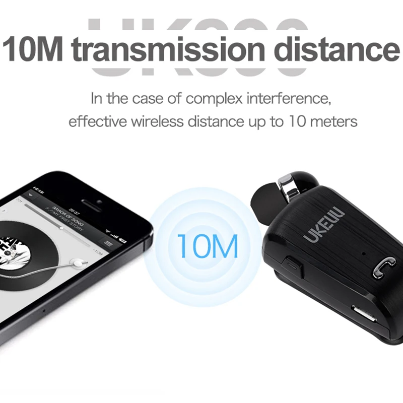 Wireless Retractable Bluetooth 4 0 Headset Smart One to Two Stereo Earphones NC99