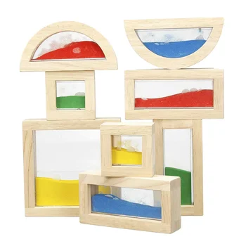 

Wooden Sensory Blocks Construction Building Toy Stacking Rainbow Blocks Colorful Cognitive Toys Montessori Kids Gifts 8Pcs/Set