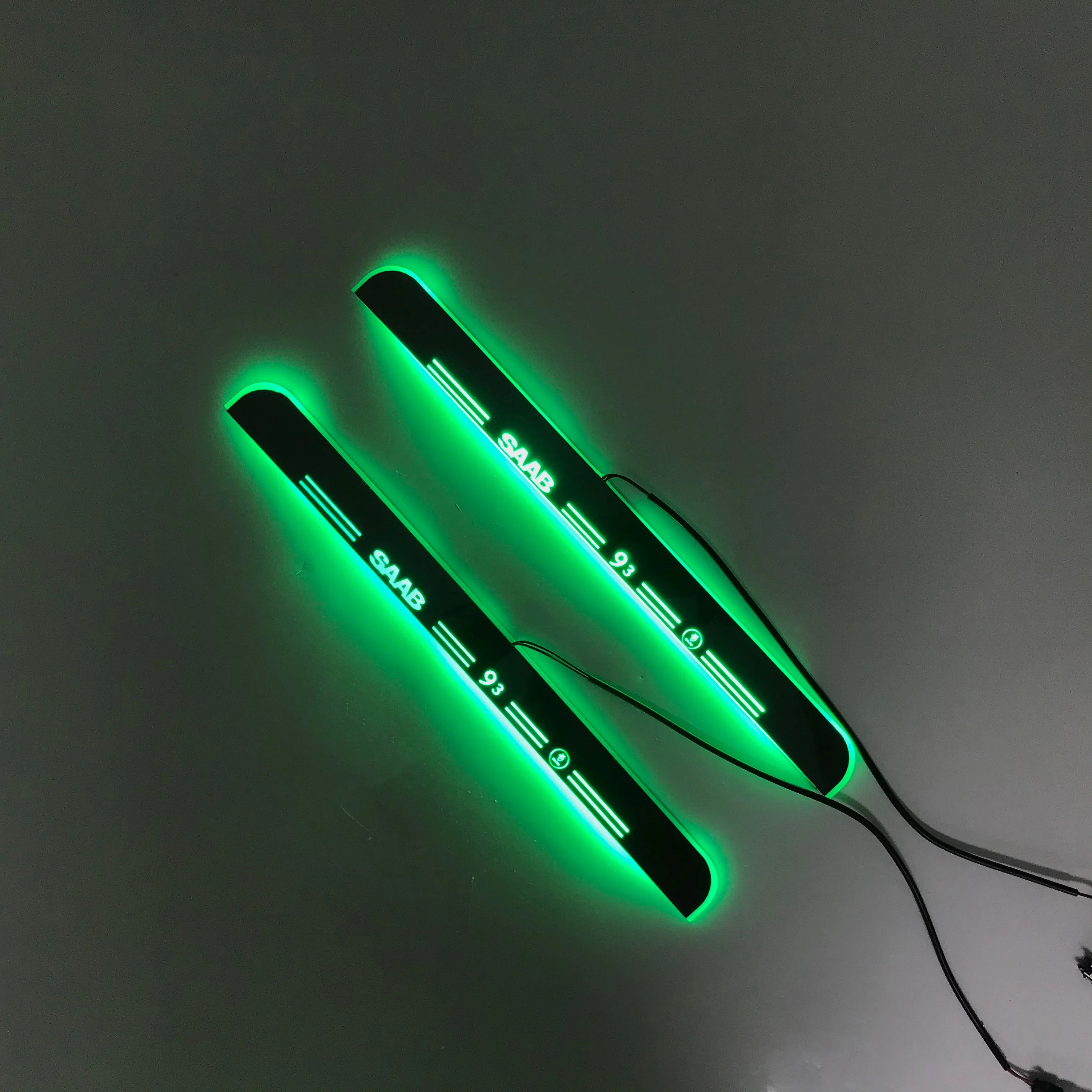 

Led moving door scuff for Saab 9-3 special use dynamic door sill plate welcome lamp lining overlay Flow/fixed light