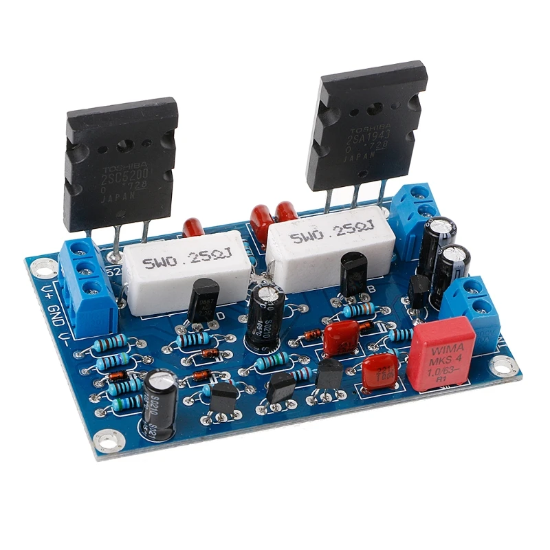 

2SC5200+2SA1943 Dual DC 35V 100W Mono Channel HIFI Audio After Class Amplifier