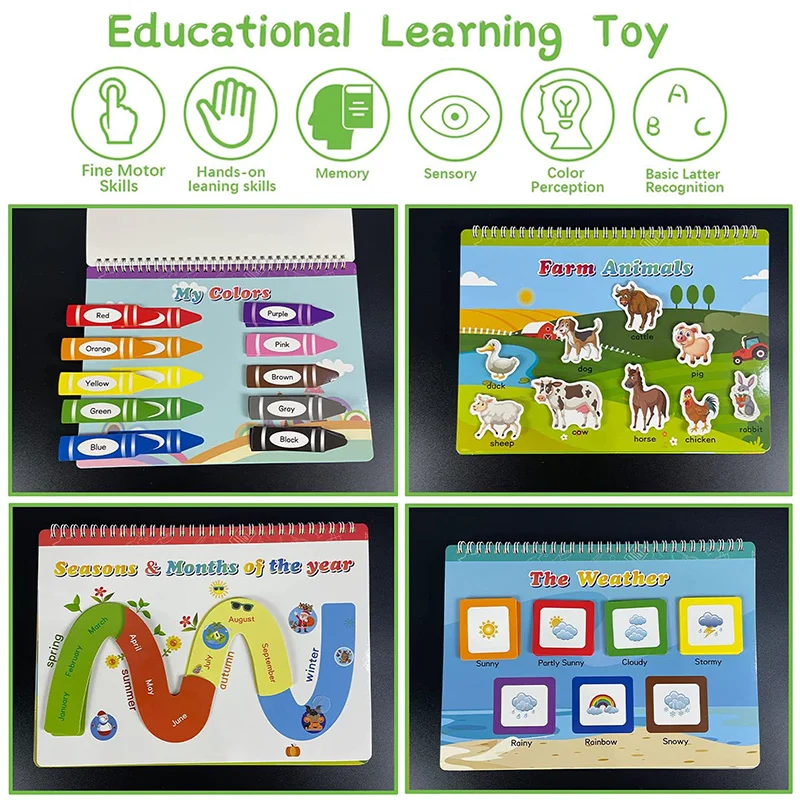 Montessori Paste Sticker Book Children Toys My First Busy Book Preschool Cognitive Quiet Book Educational Toys For Children New 4
