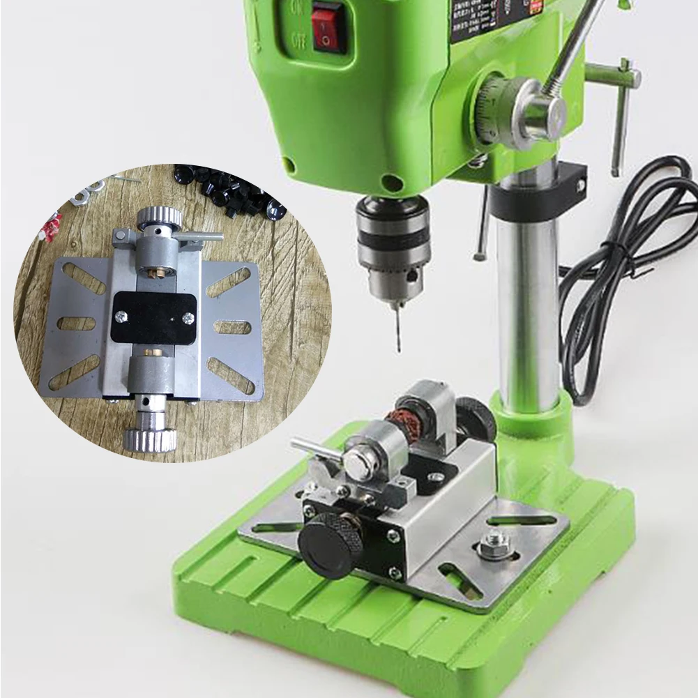 

Woodworking Aluminum Alloy Beads Machine Punch Bracket Mini Multifunctional Polisher Durable Silver Craft Rotary Tool DIY Lathe