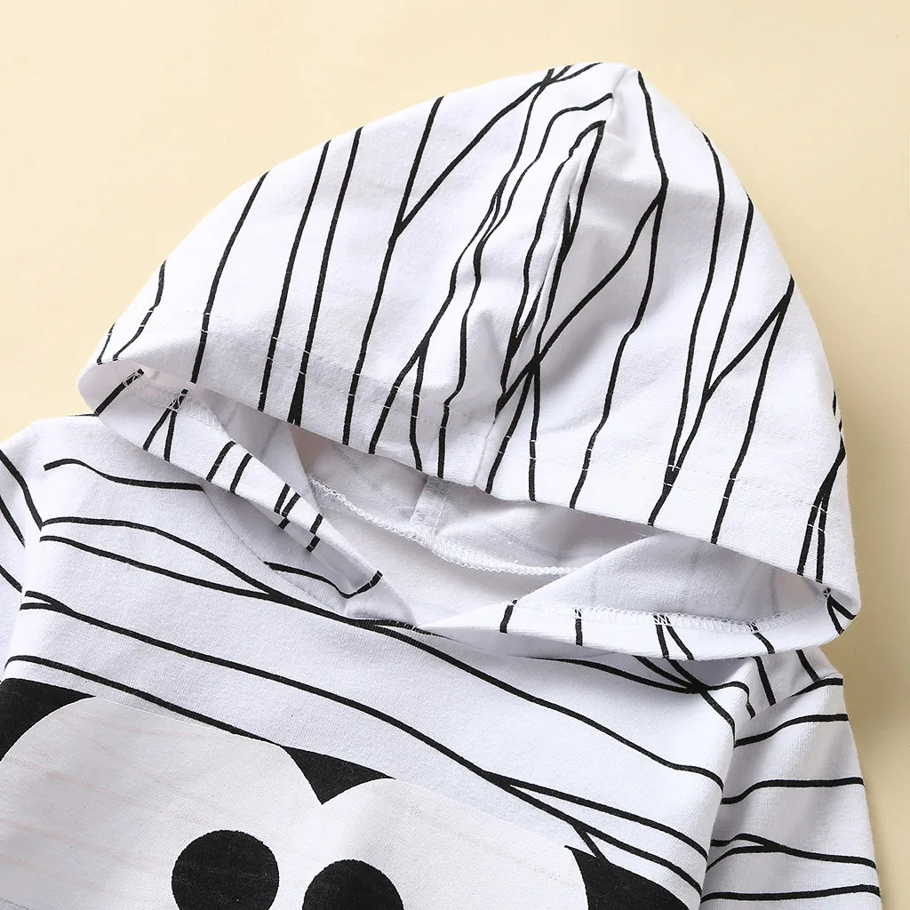 2020 Hot Sell Children Festival-wear Costume Newborn Baby Boys Girls Cartoon Mummy Hooded T shirt Pants Halloween Outfits Set