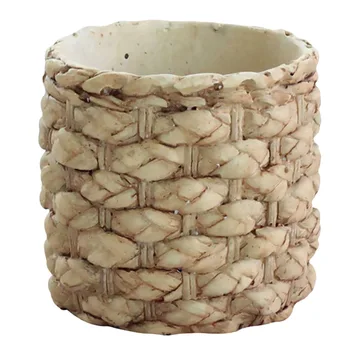 

1PC Simulated Straw Woven Flowerpot Mildew Proof Flowerpot Imitated Reed Grass Flower Ware for Yard Balcony Store Home