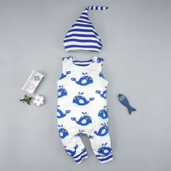 

2Pcs Infant Baby Boy Girl Whale Romper Bodysuit Jumpsuit Hat Outfits Clothes