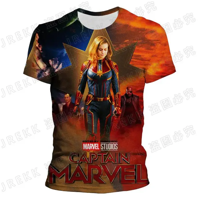 Captain Marvel 3D Print Men's T shirt 