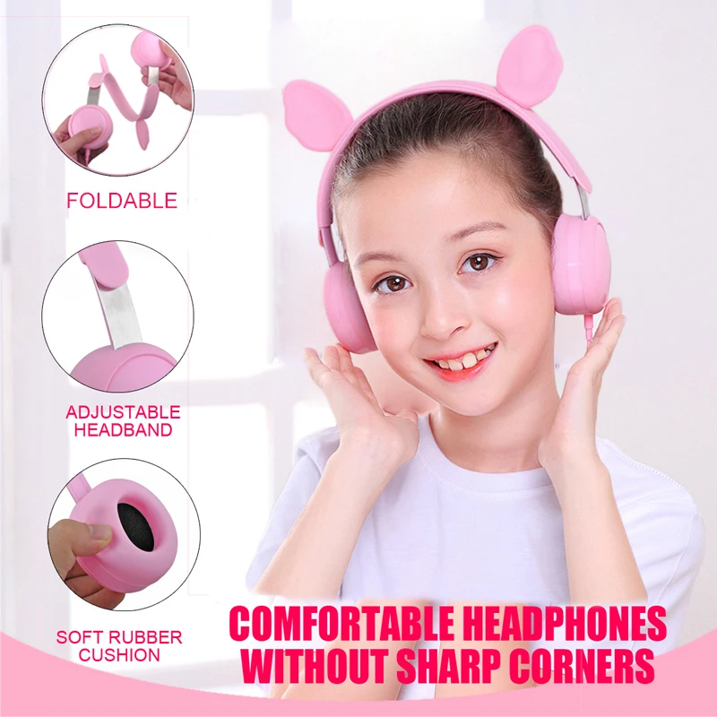 Cat Ear Kids Headphone 3 5mm Stereo Safe Volume Earphone Foldable Music Headset for Boys Girls Birthday Gifts
