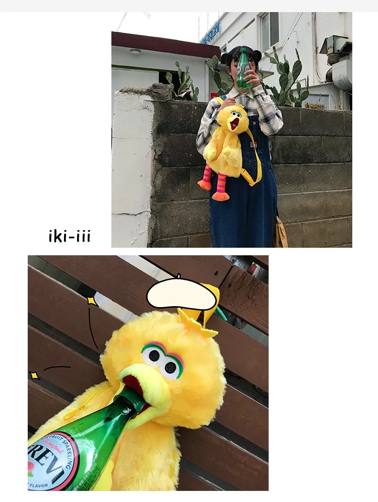 Japanese And Korean Style Cute Plush Cartoon Best Friend Backpack Students Versatile Trend Backpack Stuffed Toy Soft Girl Bag