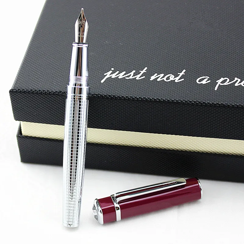 Изысканная Алмазная белая Серебряная перьевая ручка на выбор 0,5 мм F Nib иридиевое остриё Роскошная деловая офисная пишущая подарочная ручка