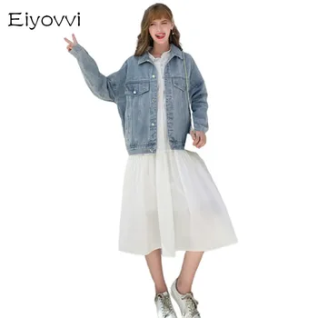 

Spring Autumn Cowboy Loose Coat Denim Jacket Harajuku Chaqueta Mujer Plus Size Jaqueta Feminina Streetwear Jean Coats Jackets