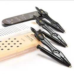 Black Metal Drafting Compass Set Math Geometry Tools for Circles School Supplies for Student Stationery Set (Included Box)