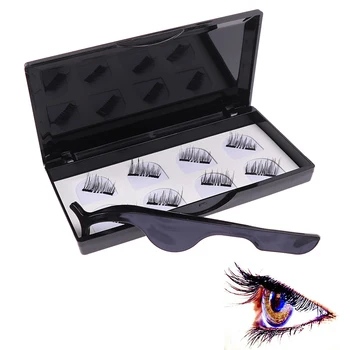 

3D Magnetic Eyelashes False Eyelashes Makeup Handmade Full Cover Thick Long Magnet Eye Lashes With Eyelash Applicator