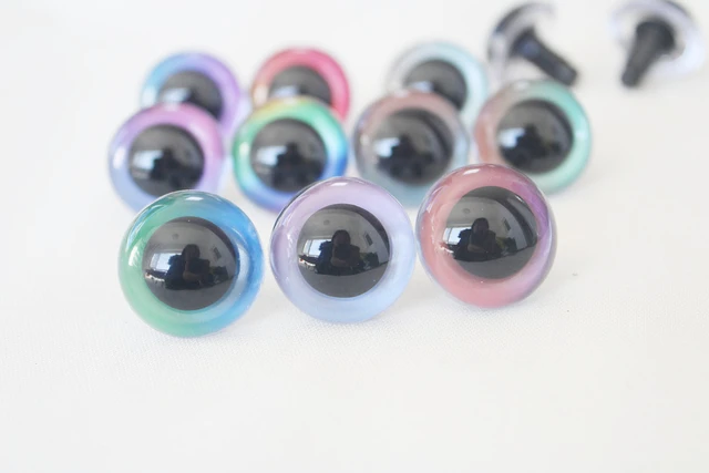 30mm/40mm big size clear plastic safety toy eyes with white hard washer for  plush animal accessories