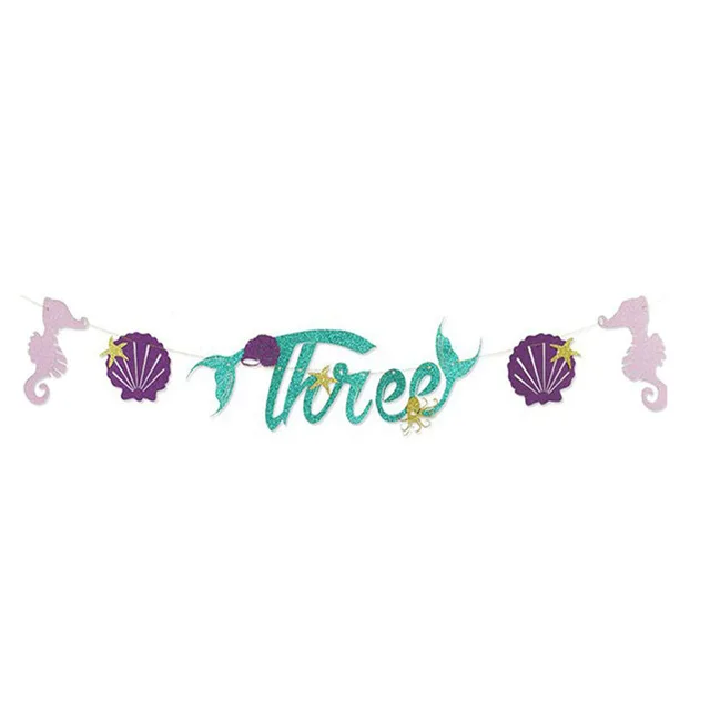 1set banner three Русалки баннер для вечеринки бумажные тарелки и стаканы, соломинки в виде «Подводное царство» одноразовая посуда набор принцессы День рождения украшения свадебные принадлежности - Цвет: 1set banner three
