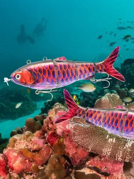 Robotic Fishing Lure USB Rechargeable Self Swimming Fishing Lures Smart Lure Automatic Electronic Fish Multi-joint Bait Handy 6