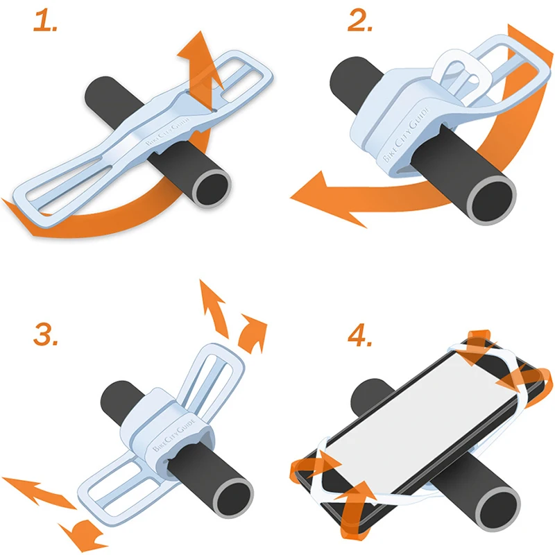 Universal Bicycle Silicone Strap Handlebar Fixed Strap MTB Portable Non-slip Phone Holder Flashlight Bracket Bike Accessories