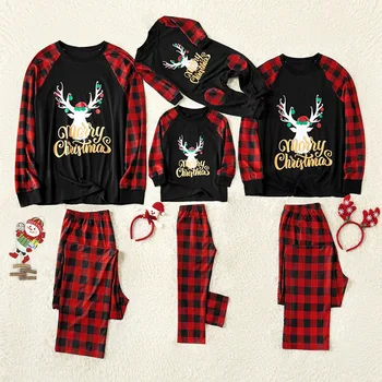 

Christmas Family Pajamas Set Baby Kid Dad Mom Family Matching Sleepwear Cartoon Print Family Pajamas Homewear Family Clothes