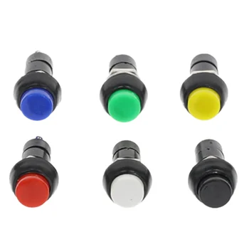 

50/100pcs 12mm self-locking/self-reset Plastic Push Button Switch Latching Switchs 3A 250V AC 2PIN 6Color