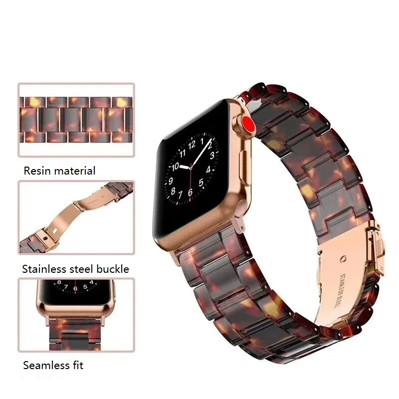 

New Style Replacement resin strap for apple watch band 5 4 3 2 1 fashion colorful bracelet for iwatch 44mm 40mm