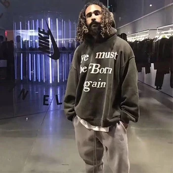 

XX Best Quality 3D Foam Printing YE MUST BE BORN AGAIN CPFM Hoodie Men Women 1:1 Kanye West Sweatshirts Hip Hop Loose Pullover