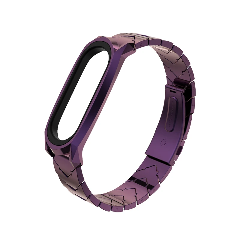 Mi jobs для mi band 4 металлический браслет для Xiaomi mi Band 4 3 ремешок Безвинтовой из нержавеющей стали mi Band 3 браслет на запястье - Цвет: GT Purple