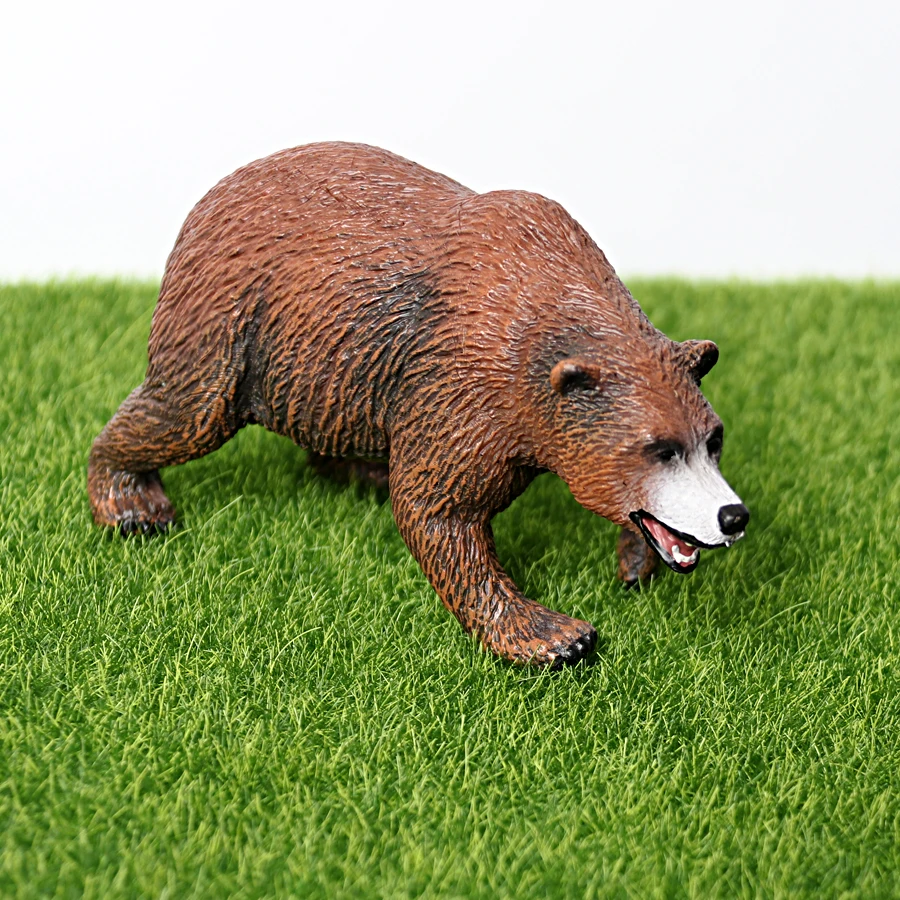Realistic Woodland Grizzly Bear Family Figurines - Forest Animal Collection & Home Decor