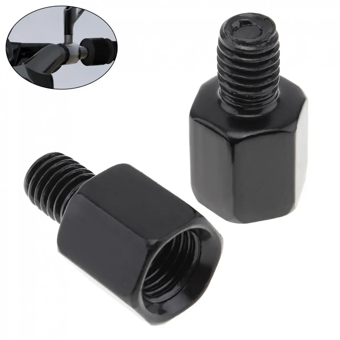E-Bro Motorcycle Rearview Mirrors for Kawasaki Z1000 Z750 ER6 03-11//Z750 04-11//ER 6N 06-10//ZRX1200 01-08 Black