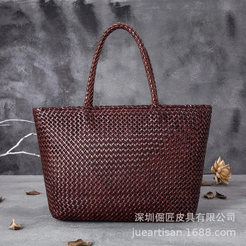 

2019 new women's bag Luxurious vintage design woven bag Women's shoulder bag Openwork summer handbag