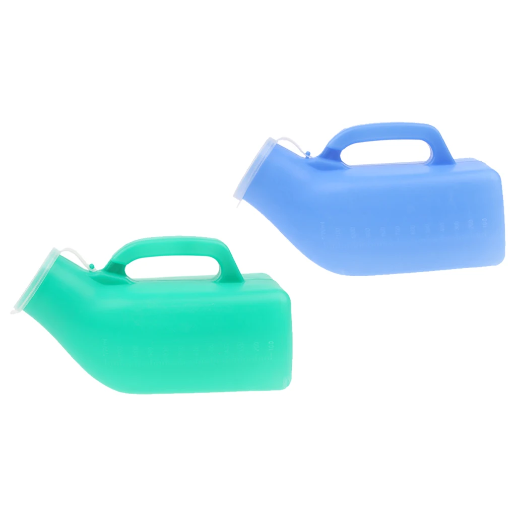 2Pcs Males Urine Containers Toilet Bucket Chamber Hospital Pee Potty with Lid/Mobility & Daily Living Aids/Bedpans & Urinals