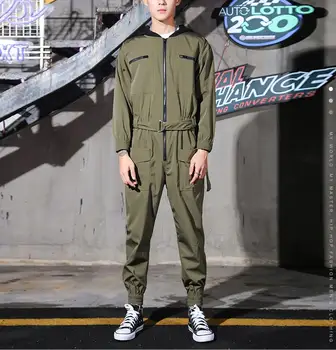 

Japanese retro casual beam foot jumpsuit male hip hop tide male loose one-piece tooling jumpsuits men clothes tide